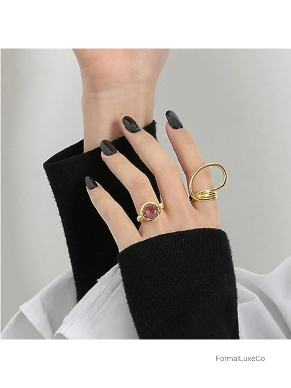 Irregular Statement Ring Open Wrap Band Adjustable Size 7-10 Hypoallergenic